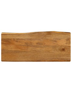 Piano Tavolo 80x40x2,5 cm Bordi Vivi in Legno Massello di Mango