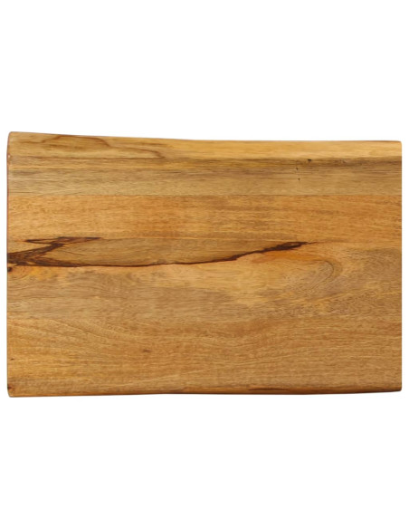 Piano per Tavolo 50x40x3,8cm Bordi Vivi in Legno Massello Mango