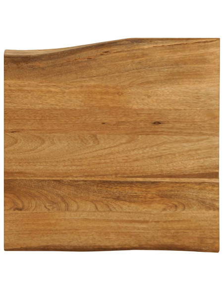 Piano Tavolo 80x80x3,8 cm Bordi Vivi in Legno Massello Mango