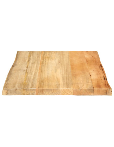 Piano Tavolo 80x80x3,8 cm Bordi Vivi in Legno Massello Mango