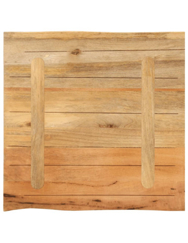 Piano Tavolo 80x80x3,8 cm Bordi Vivi in Legno Massello Mango