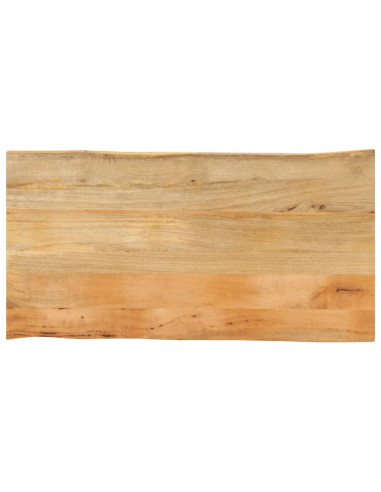 Piano Tavolo 120x60x3,8 cm Bordi Vivi in Legno Massello Mango