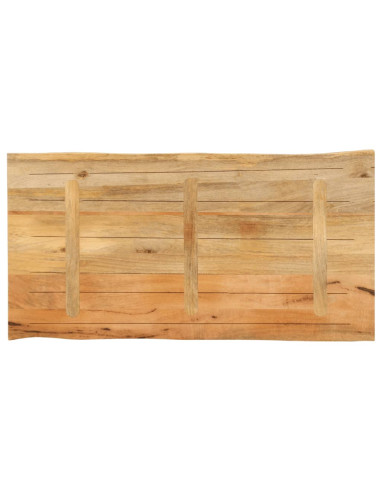 Piano Tavolo 120x60x3,8 cm Bordi Vivi in Legno Massello Mango