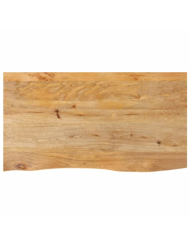 Piano Tavolo Bordi Vivi 100x60x2,5cm in Legno Massello di Mango