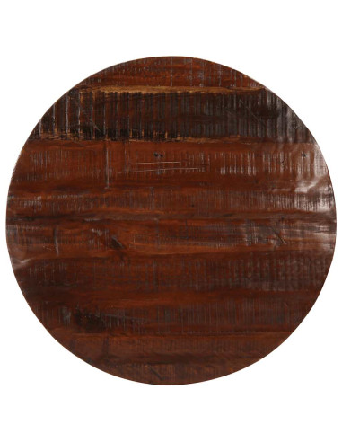 Piano per Tavolo Ø 80x2,5 cm Rotondo Legno Massello di Recupero