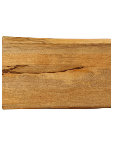 Piano Tavolo 60x40x2,5 cm Bordi Vivi in Legno Massello di Mango