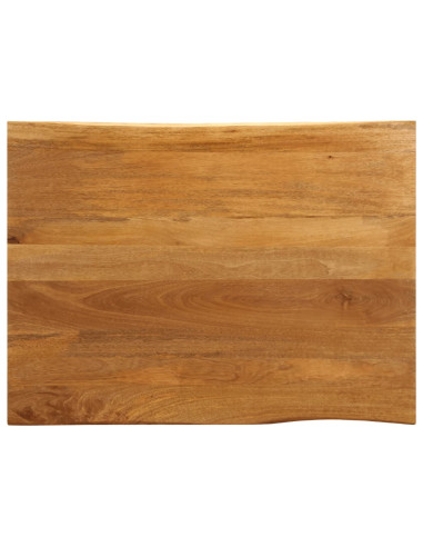 Piano Tavolo 110x80x2,5 cm Bordi Vivi in Legno Massello Mango
