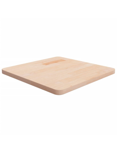 Piano Tavolo Quadrato 50x50x2,5 cm Massello Rovere Non Trattato