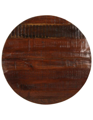 Piano per Tavolo Ø 80x3,8 cm Rotondo Legno Massello di Recupero