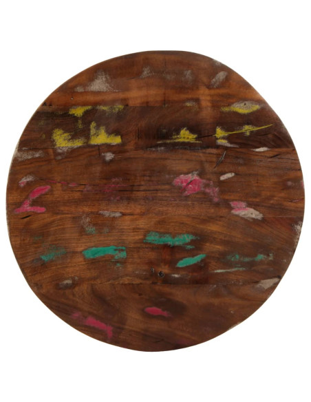 Piano per Tavolo Ø 50x1,5 cm Rotondo Legno Massello di Recupero