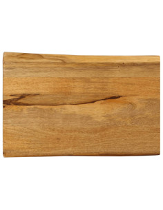 Piano Tavolo 70x40x2,5 cm Bordi Vivi in Legno Massello di Mango