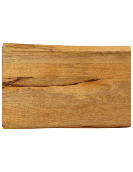 Piano Tavolo 70x40x2,5 cm Bordi Vivi in Legno Massello di Mango