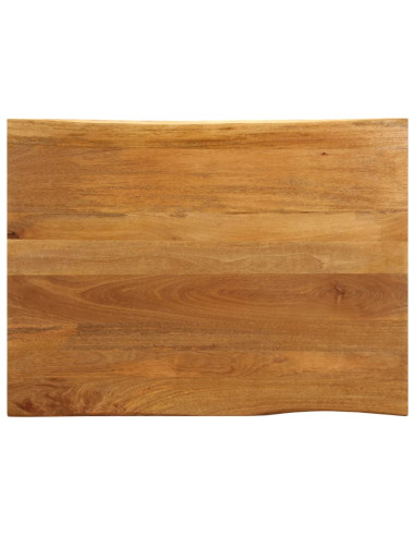 Piano Tavolo 100x80x2,5 cm Bordi Vivi in Legno Massello Mango