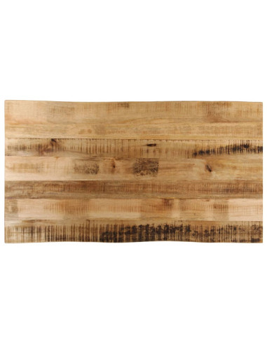 Piano Tavolo Bordi Vivi 110x60x3,8 cm Legno di Mango Grezzo