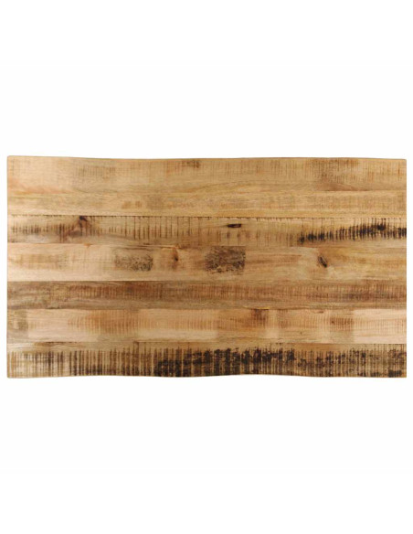 Piano Tavolo Bordi Vivi 100x60x3,8 cm Legno di Mango Grezzo