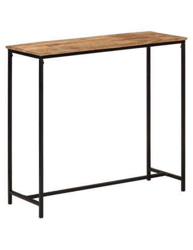 Tavolo Consolle 80x30x74 cm in Legno Massello di Mango e Ferro