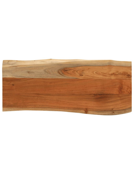 Piano Tavolo 100x40x3,8 cm Rettangolare Legno Acacia Bordi Vivi