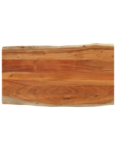 Piano Tavolo 110x60x3,8 cm Rettangolare Legno Acacia Bordi Vivi