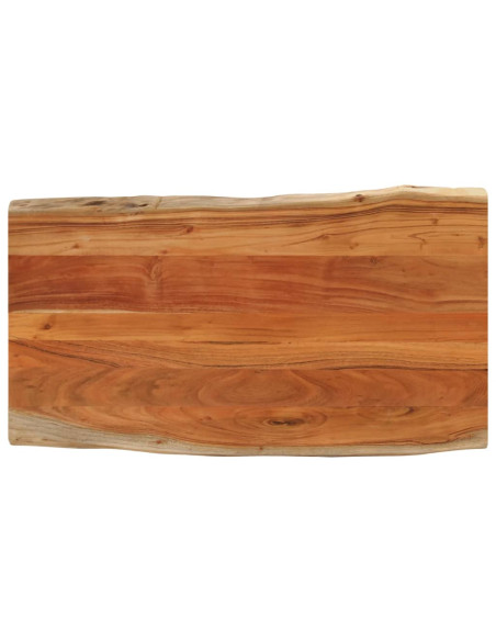 Piano Tavolo 110x60x3,8 cm Rettangolare Legno Acacia Bordi Vivi