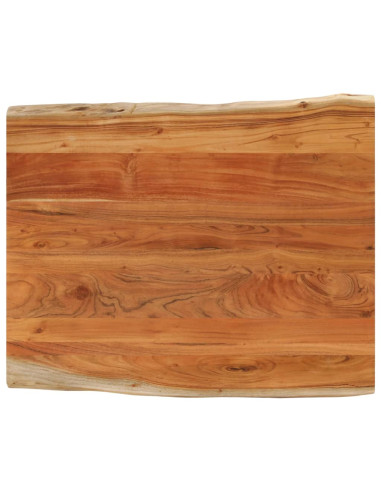 Piano Tavolo 90x80x2,5 cm Rettangolare Legno Acacia Bordi Vivi