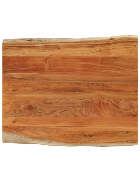 Piano Tavolo 90x80x2,5 cm Rettangolare Legno Acacia Bordi Vivi