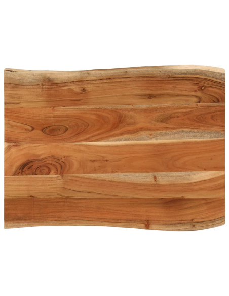 Piano Tavolo 80x60x3,8 cm Rettangolare Legno Acacia Bordi Vivi