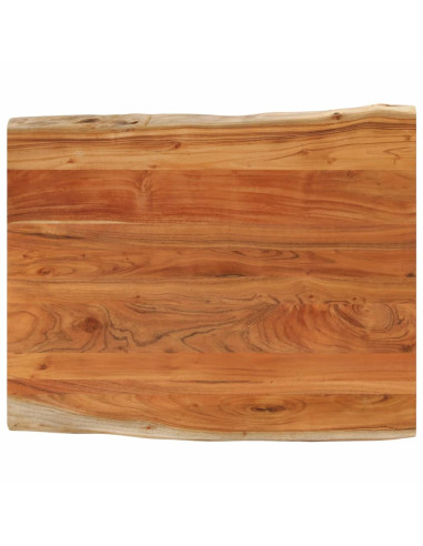 Piano Tavolo 100x80x3,8 cm Rettangolare Legno Acacia Bordi Vivi