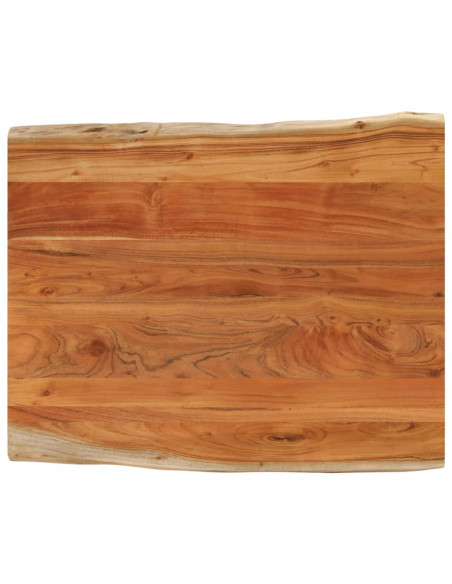 Piano Tavolo 100x80x3,8 cm Rettangolare Legno Acacia Bordi Vivi