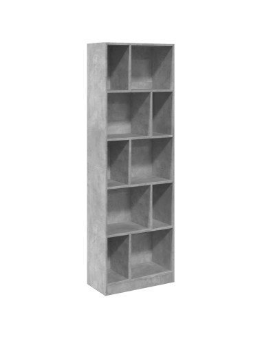 Libreria Grigio Cemento 57x28,5x174 cm in Legno Multistrato