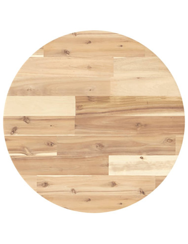 Piano Tavolo Rotondo Ø50x2 cm in Legno Massello di Acacia