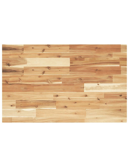 Piano Tavolo Rettangolare 100x50x4cm Legno Massello di Acacia