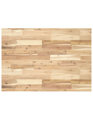 Piano Tavolo Rettangolare 100x70x4cm Legno Massello di Acacia