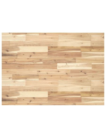 Piano Tavolo Rettangolare 100x70x4cm Legno Massello di Acacia