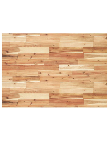 Piano Tavolo Rettangolare 120x70x4cm Legno Massello di Acacia