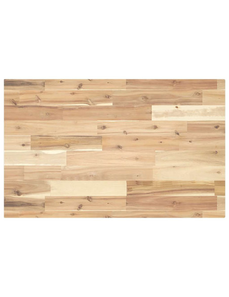 Piano Tavolo Rettangolare 160x50x4cm Legno Massello di Acacia