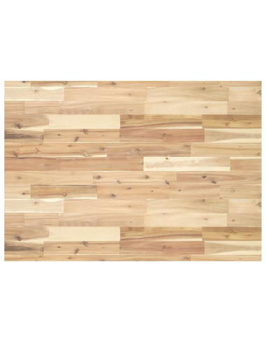 Piano Tavolo Rettangolare 120x70x4cm Legno Massello di Acacia