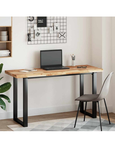 Piano Tavolo Rettangolare 120x50x4cm Legno Massello di Acacia