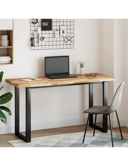 Piano Tavolo Rettangolare 160x50x4cm Legno Massello di Acacia