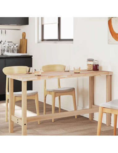 Piano Tavolo Rettangolare 160x50x4cm Legno Massello di Acacia