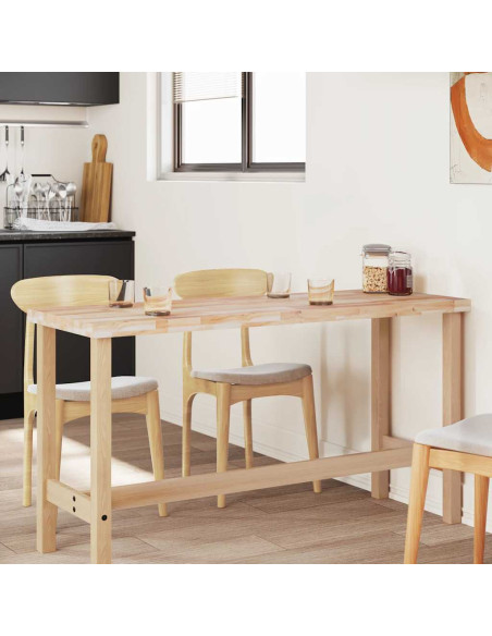 Piano Tavolo Rettangolare 160x50x4cm Legno Massello di Acacia