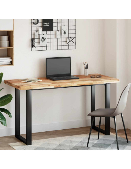 Piano Tavolo Rettangolare 120x60x4cm Legno Massello di Acacia