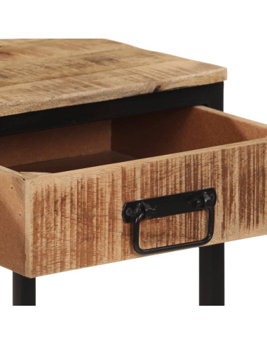 Tavolo Consolle 70x35x70 cm in Legno Massello di Mango Grezzo