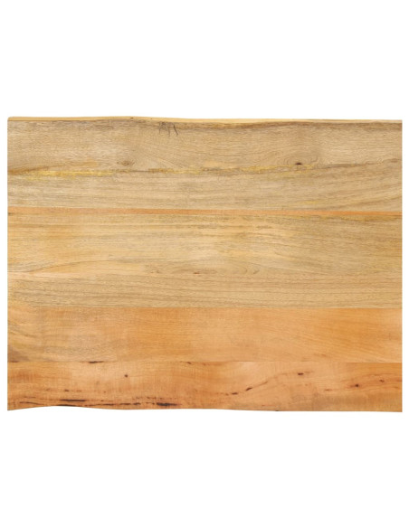 Piano per Tavolo 90x60x3,8cm Bordi Vivi in Legno Massello Mango