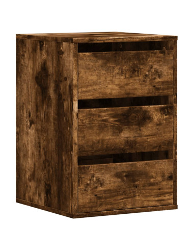 Cassettiera Angolare Rovere Fumo 40x41x58cm Legno Multistrato