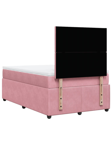 Giroletto a Molle con Materasso Rosa 120x200 cm in Velluto