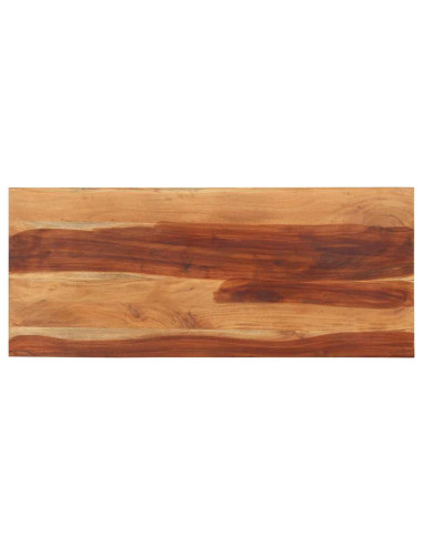 Piano del Tavolo 140x60x(2,5-2,7) cm Legno Massello di Acacia