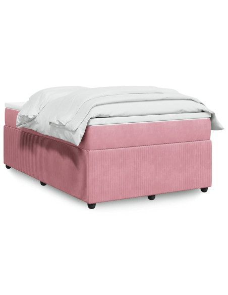 Giroletto a Molle con Materasso Rosa 120x200 cm in Velluto