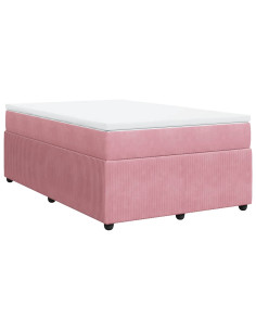 Giroletto a Molle con Materasso Rosa 120x200 cm in Velluto 2