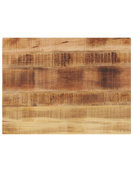 Piano per Tavolo 80x70x2,5cm Rettangolare Legno di Mango Grezzo