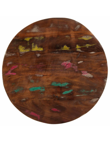 Piano per Tavolo Ø 40x2,5 cm Rotondo Legno Massello di Recupero
